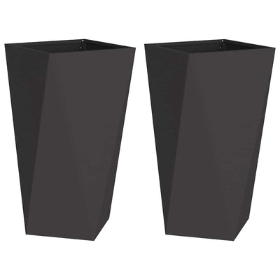 Vidaxx Pflanzgefäß 2 Stück schwarz 40 x 40 x 75 cm Stahl