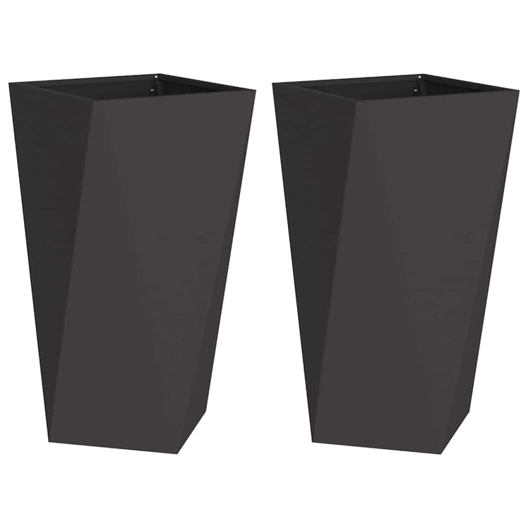 Vidaxx Pflanzgefäß 2 Stück schwarz 40 x 40 x 75 cm Stahl