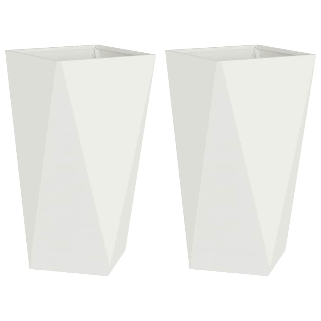 Vidaxx Pflanzgefäß 2 Stück weiß 40 x 40 x 75 cm Stahl