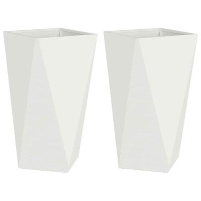Vidaxx Pflanzgefäß 2 Stück weiß 40 x 40 x 75 cm Stahl