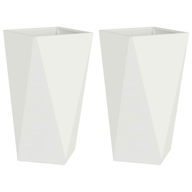 Vidaxx Pflanzgefäß 2 Stück weiß 40 x 40 x 75 cm Stahl