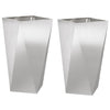 Vidaxx Pflanzgefäß 2 Stk. Silber 40 x 40 x 75 cm Edelstahl