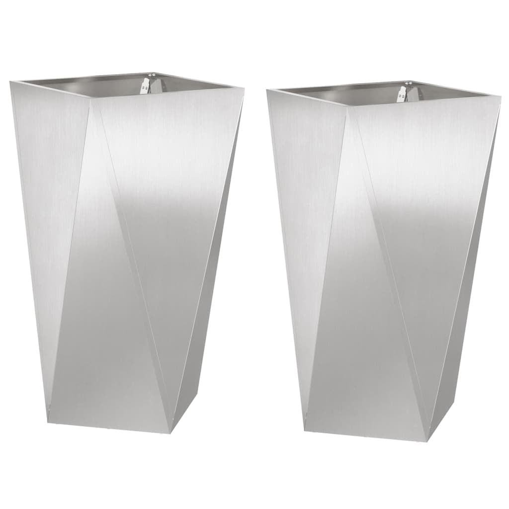 Vidaxx Pflanzgefäß 2 Stk. Silber 40 x 40 x 75 cm Edelstahl