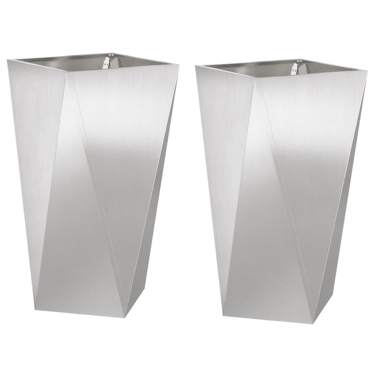 Vidaxx Pflanzgefäß 2 Stk. Silber 40 x 40 x 75 cm Edelstahl