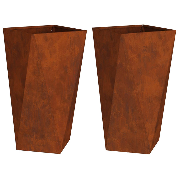 Vidaxx Pflanzgefäß 2 Stück rostig 40 x 40 x 75 cm Cortenstahl