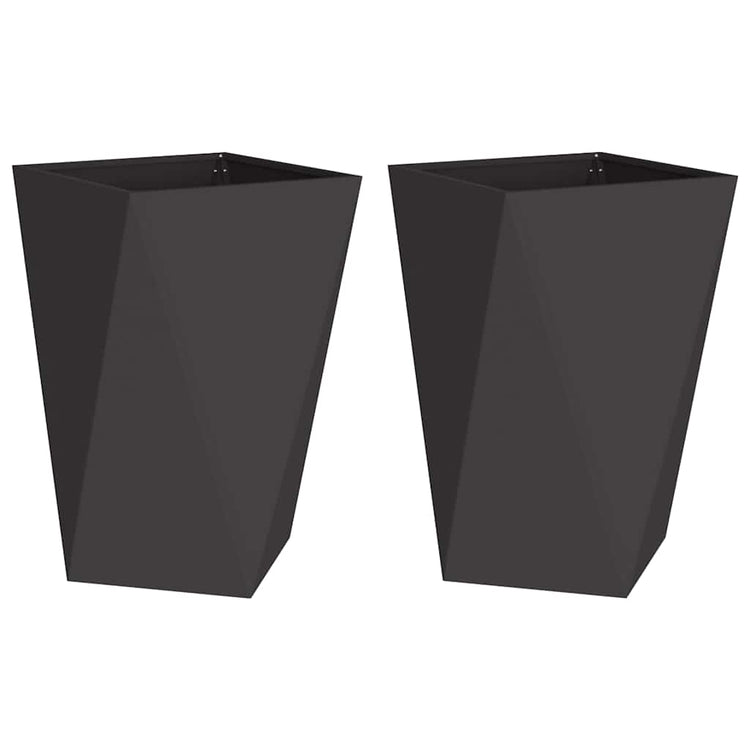 Vidaxx Pflanzgefäß 2 Stück schwarz 50 x 50 x 75 cm Stahl