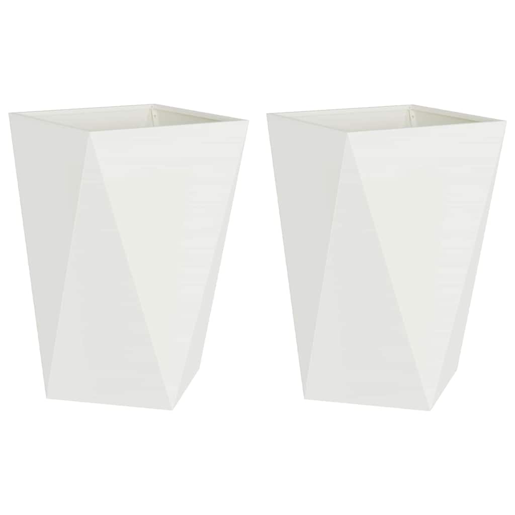 Vidaxx Pflanzgefäß 2 Stück weiß 50 x 50 x 75 cm Stahl