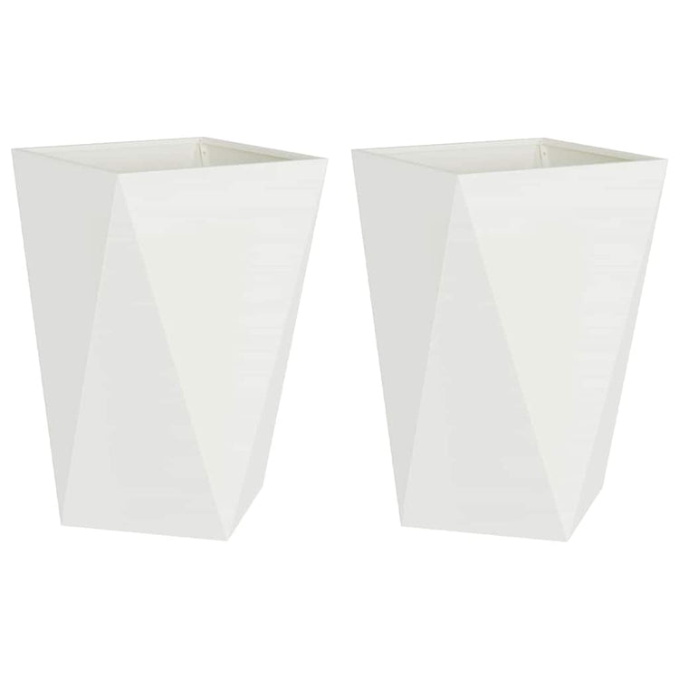 Vidaxx Pflanzgefäß 2 Stück weiß 50 x 50 x 75 cm Stahl