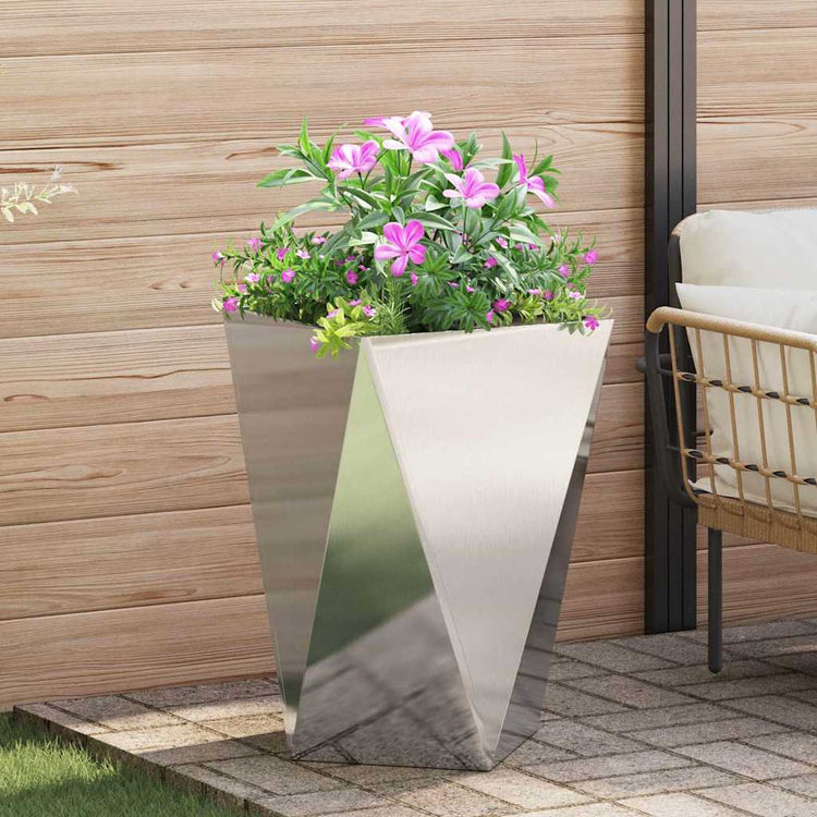 Vidaxx Pflanzgefäß Silber 50 x 50 x 75 cm Edelstahl