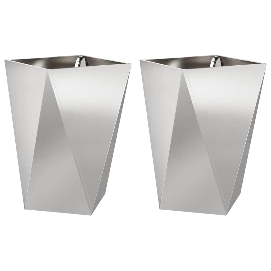 Vidaxx Pflanzgefäß 2 Stk. Silber 50 x 50 x 75 cm Edelstahl