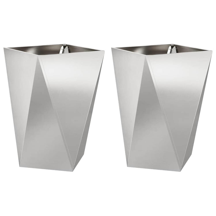 Vidaxx Pflanzgefäß 2 Stk. Silber 50 x 50 x 75 cm Edelstahl