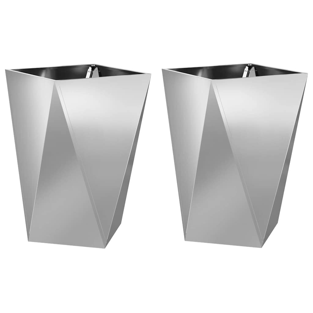 Vidaxx Pflanzgefäß 2 Stk. Silber 50 x 50 x 75 cm verzinkter Stahl