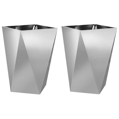 Vidaxx Pflanzgefäß 2 Stk. Silber 50 x 50 x 75 cm verzinkter Stahl