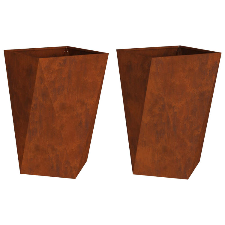 Vidaxx Pflanzgefäß 2 Stück rostig 50 x 50 x 75 cm Cortenstahl