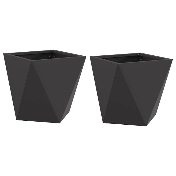 Vidaxx Pflanzgefäß 2 Stück schwarz 30 x 30 x 30 cm Stahl