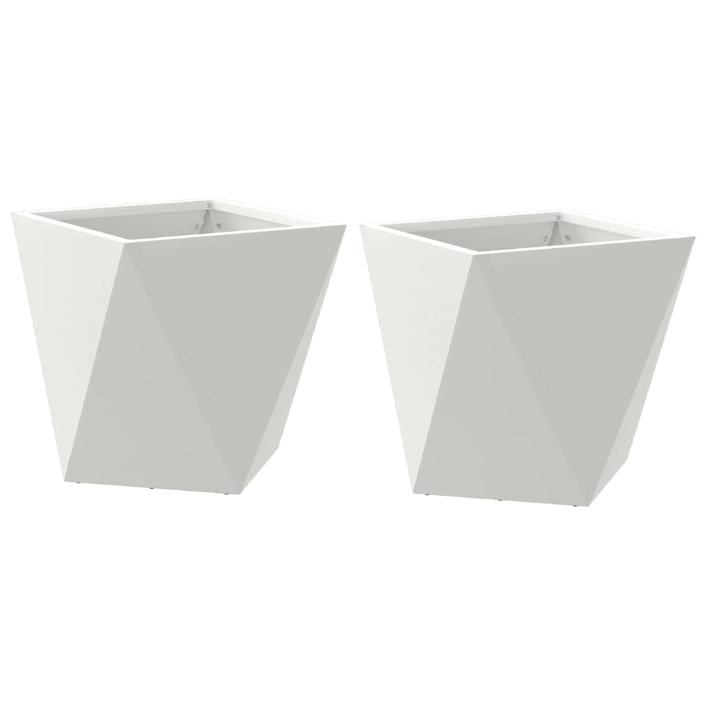 Vidaxx Pflanzgefäß 2 Stück weiß 30 x 30 x 30 cm Stahl