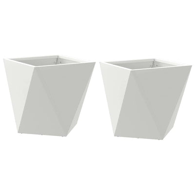 Vidaxx Pflanzgefäß 2 Stück weiß 30 x 30 x 30 cm Stahl