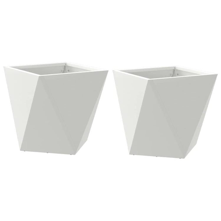 Vidaxx Pflanzgefäß 2 Stück weiß 30 x 30 x 30 cm Stahl