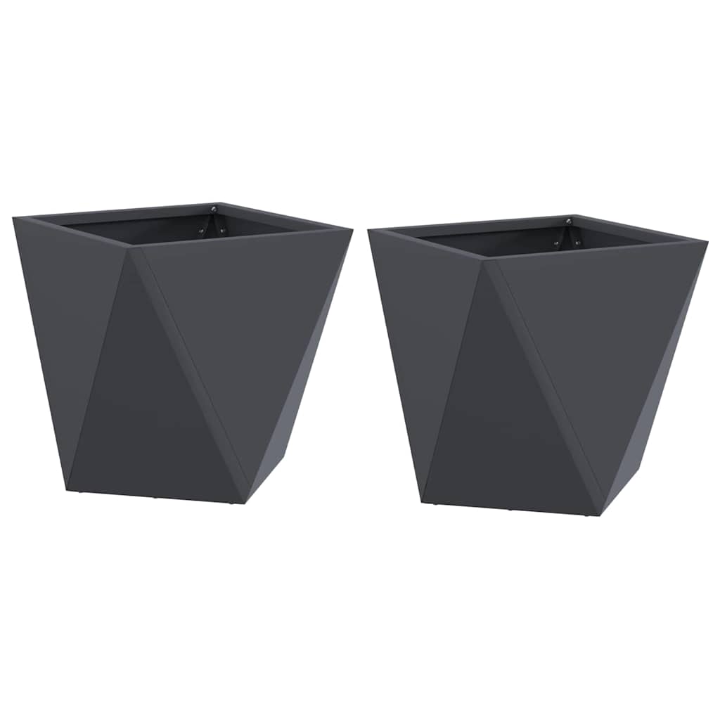 Vidaxl Pflanzgefäß 2 Stk. Anthrazit 30 x 30 x 30 cm Stahl