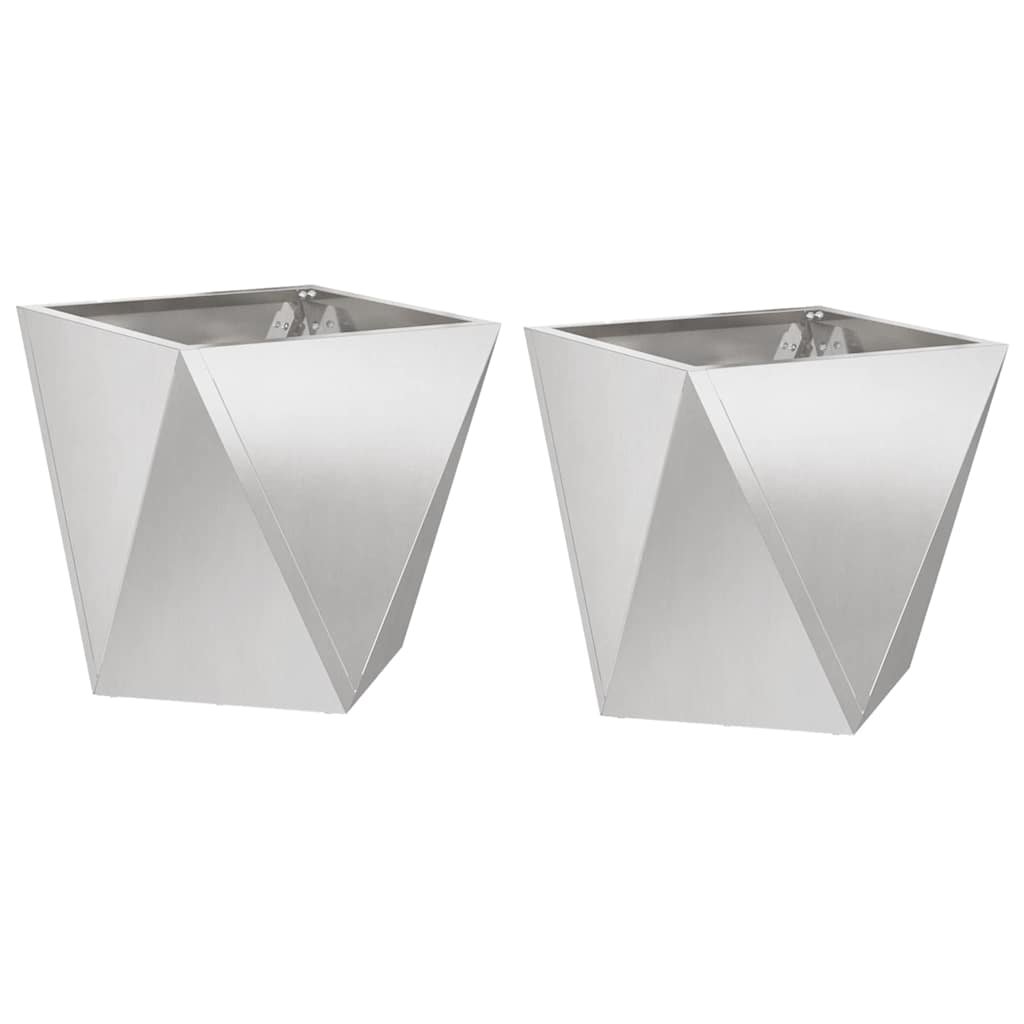Vidaxx Pflanzgefäß 2 Stk. Silber 30 x 30 x 30 cm Edelstahl
