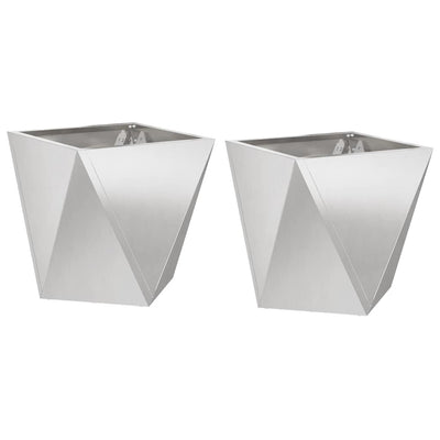 Vidaxx Pflanzgefäß 2 Stk. Silber 30 x 30 x 30 cm Edelstahl
