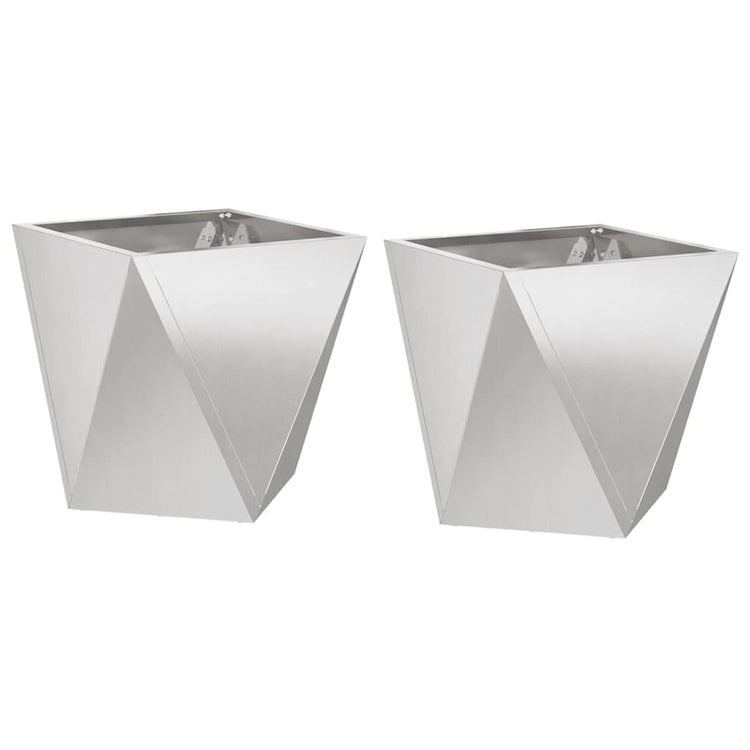 Vidaxx Pflanzgefäß 2 Stk. Silber 30 x 30 x 30 cm Edelstahl