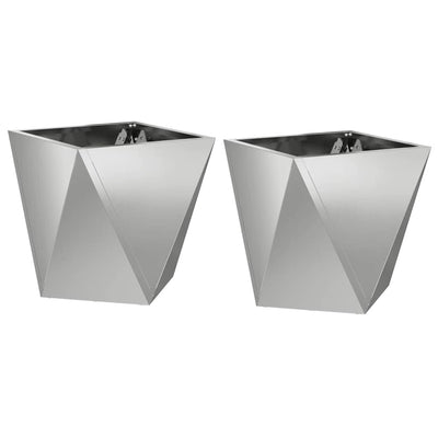 Vidaxx Pflanzgefäß 2 Stk. Silber 30 x 30 x 30 cm verzinkter Stahl