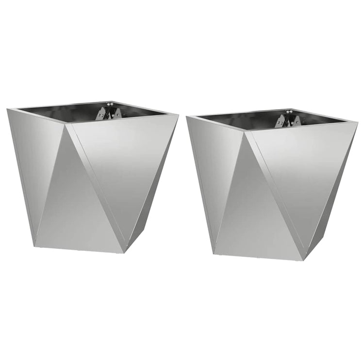 Vidaxx Pflanzgefäß 2 Stk. Silber 30 x 30 x 30 cm verzinkter Stahl