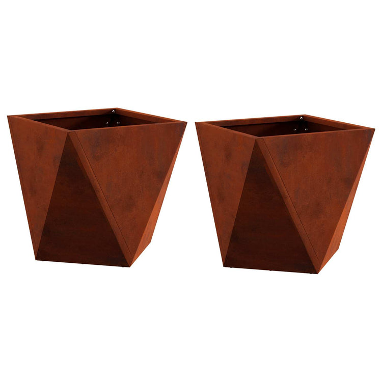 Vidaxx Pflanzgefäß 2 Stück rostig 30 x 30 x 30 cm Cortenstahl