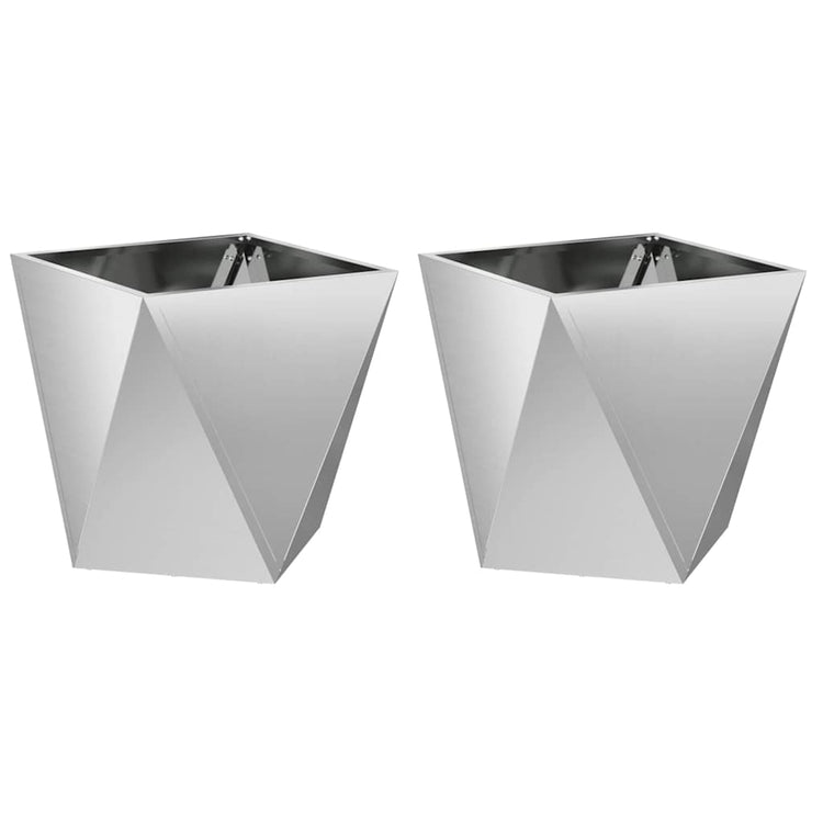 Vidaxx Pflanzgefäß 2 Stk. Silber 40 x 40 x 40 cm verzinkter Stahl