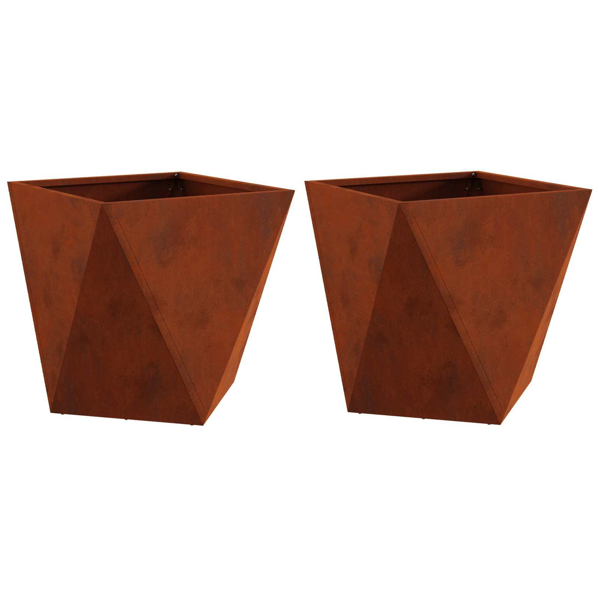 VidaXL Pflanzgefäß 2 Stück rostig 40 x 40 x 40 cm Cortenstahl