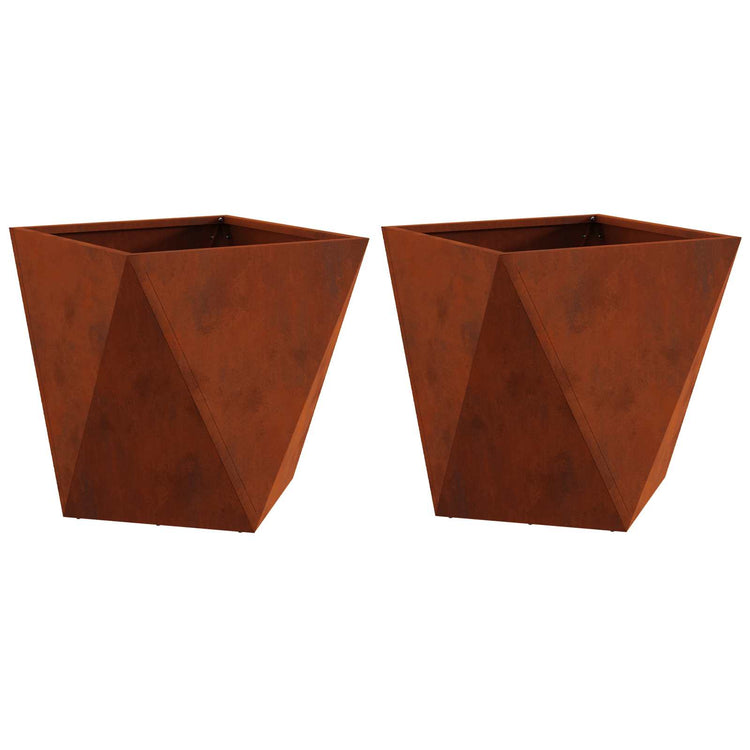 VidaXL Pflanzgefäß 2 Stück rostig 40 x 40 x 40 cm Cortenstahl
