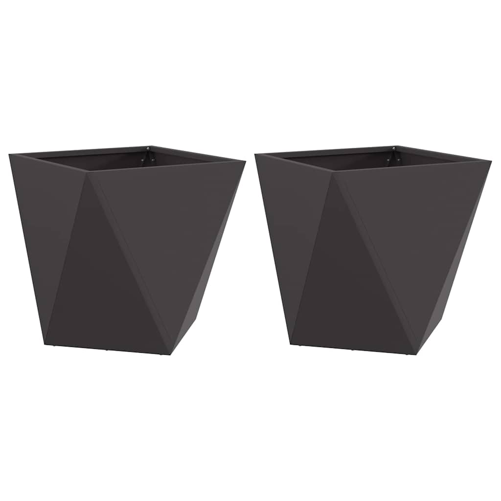 Vidaxx Pflanzgefäß 2 Stück schwarz 50 x 50 x 50 cm Stahl