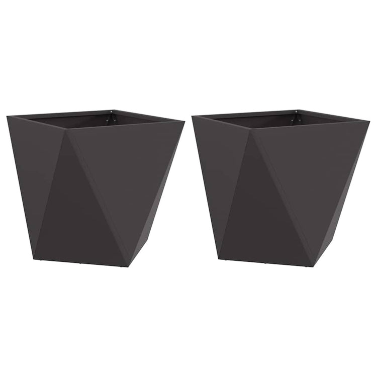 Vidaxx Pflanzgefäß 2 Stück schwarz 50 x 50 x 50 cm Stahl
