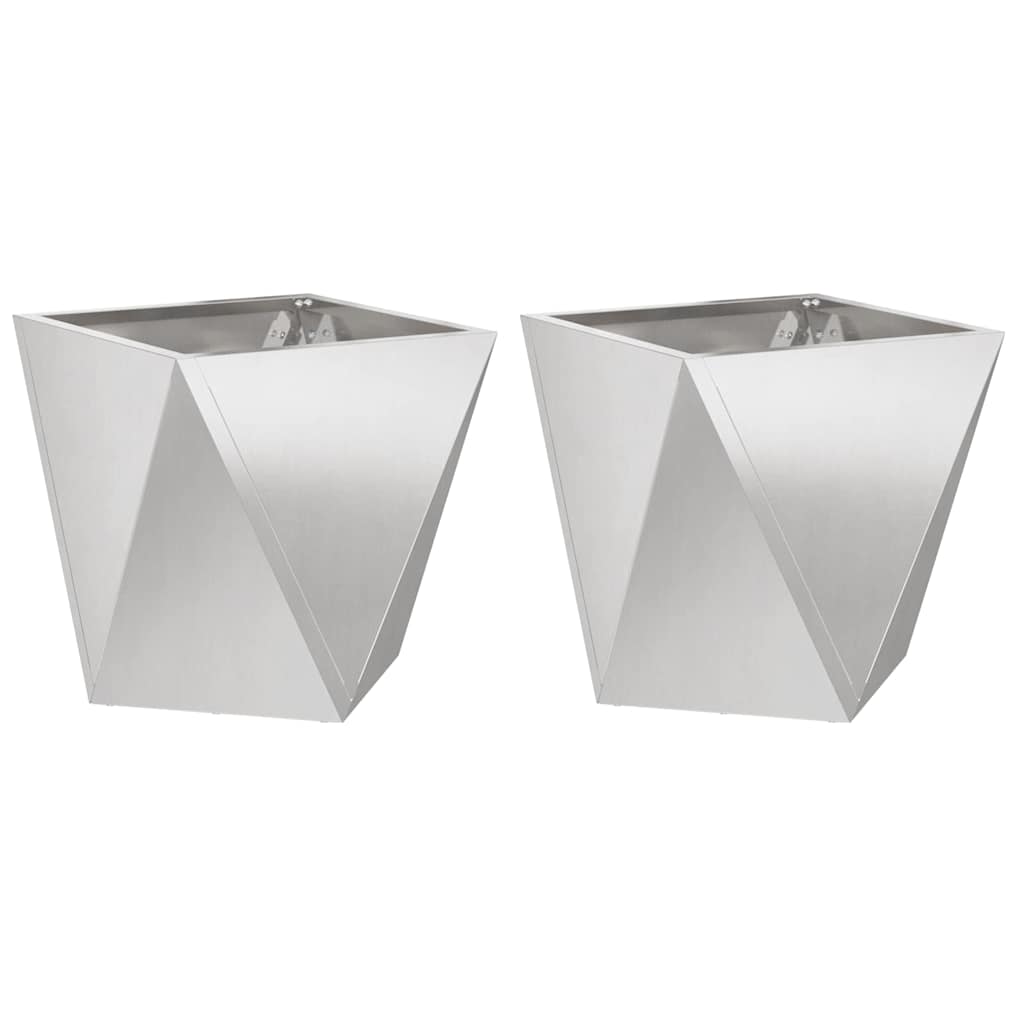 Vidaxx Pflanzgefäß 2 Stk. Silber 50 x 50 x 50 cm Edelstahl
