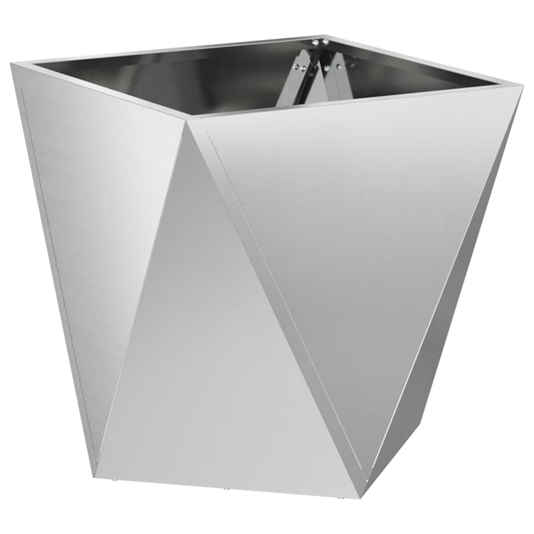 Vidaxx Pflanzgefäß Silber 50 x 50 x 50 cm verzinkter Stahl