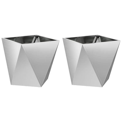 Vidaxx Pflanzgefäß 2 Stk. Silber 50 x 50 x 50 cm verzinkter Stahl