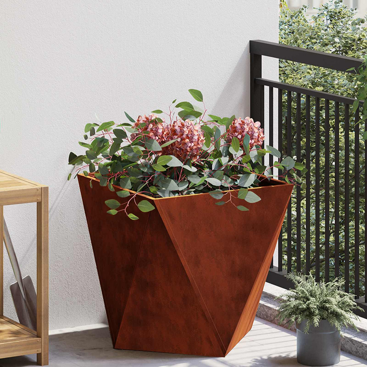 Vidaxl Pflanzgefäß rostig 50 x 50 x 50 cm Cortenstahl