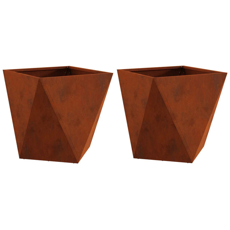 Vidaxx Pflanzgefäß 2 Stück rostig 50 x 50 x 50 cm Cortenstahl