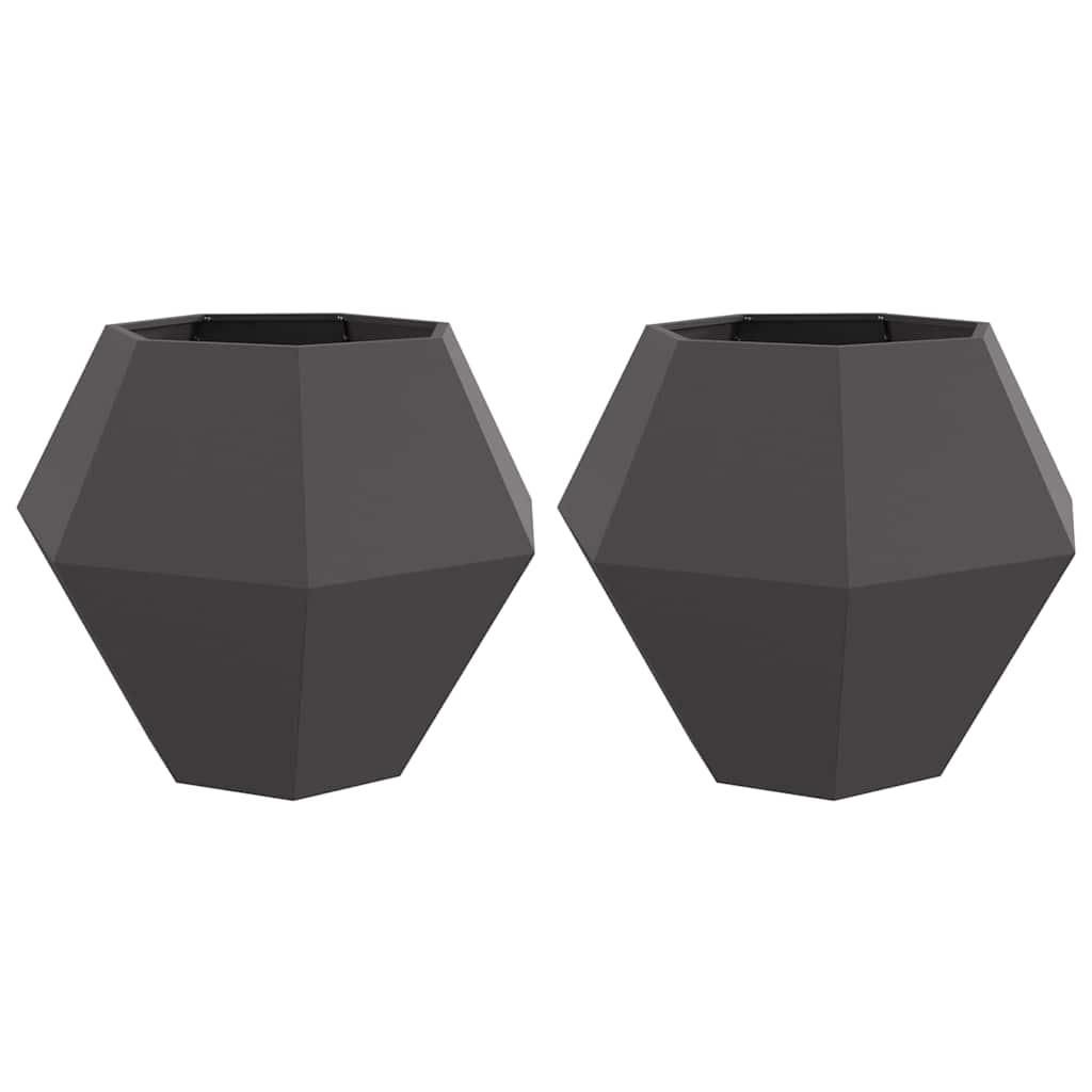 Vidaxx Pflanzgefäß 2 Stück schwarz 100 x 100 x 80 cm Stahl