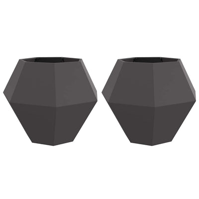 Vidaxx Pflanzgefäß 2 Stück schwarz 100 x 100 x 80 cm Stahl