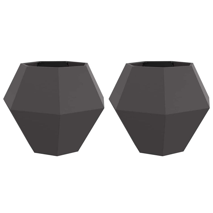 Vidaxx Pflanzgefäß 2 Stück schwarz 100 x 100 x 80 cm Stahl