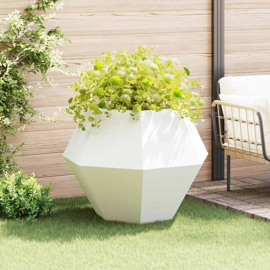 Vidaxx Pflanzgefäß weiß 100 x 100 x 80 cm Stahl