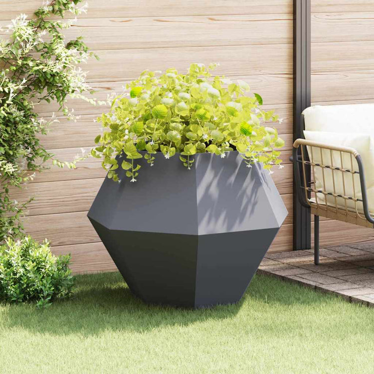 Vidaxl Pflanzgefäß Anthrazit 100 x 100 x 80 cm Stahl