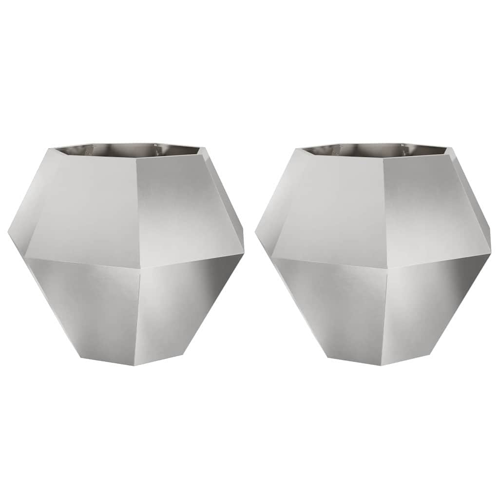 Vidaxx Pflanzgefäß 2 Stk. Silber 100 x 100 x 80 cm Edelstahl
