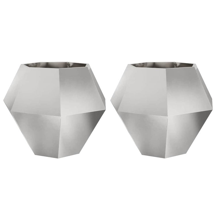 Vidaxx Pflanzgefäß 2 Stk. Silber 100 x 100 x 80 cm Edelstahl