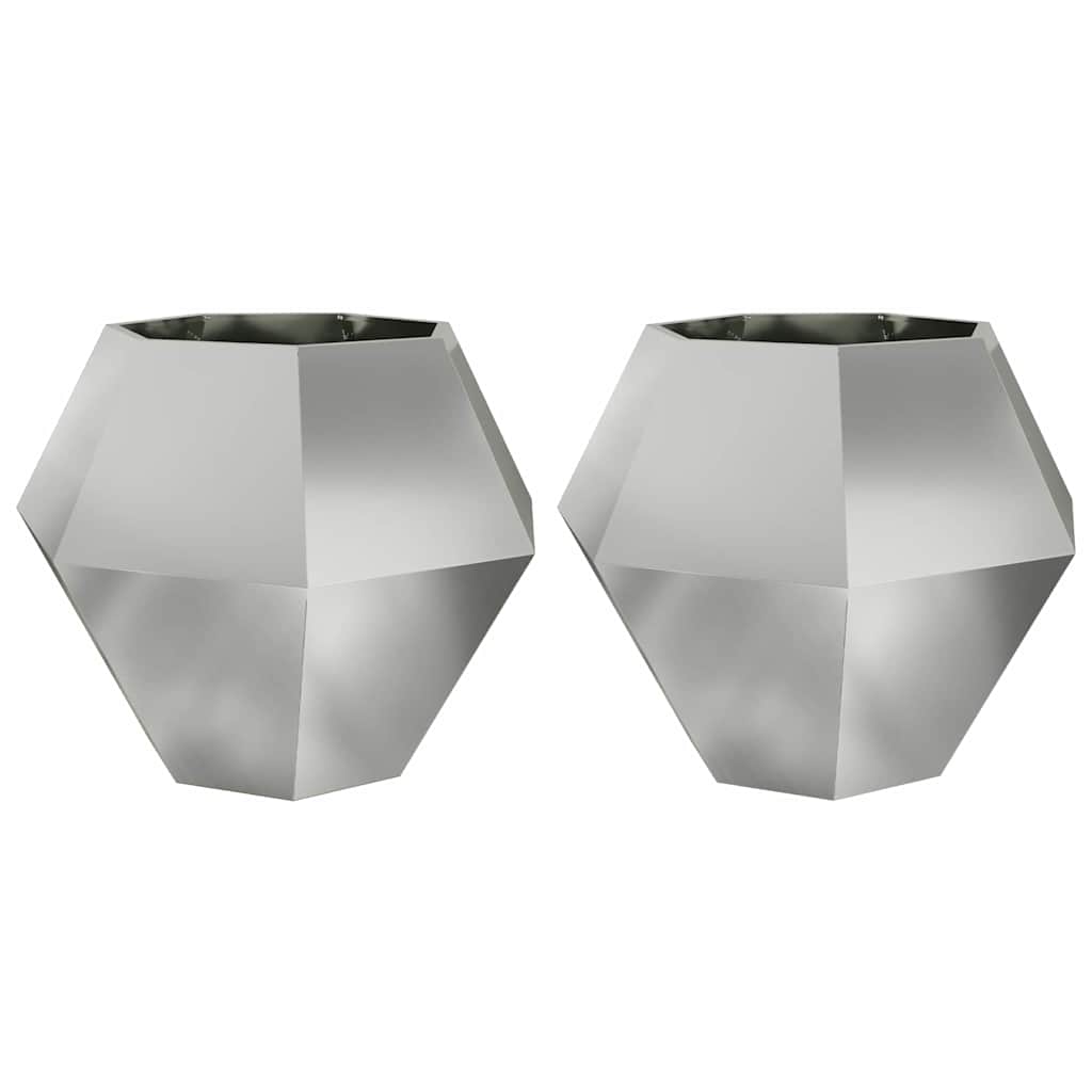 Vidaxx Pflanzgefäß 2 Stk. Silber 100 x 100 x 80 cm verzinkter Stahl