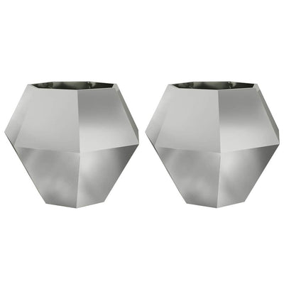 Vidaxx Pflanzgefäß 2 Stk. Silber 100 x 100 x 80 cm verzinkter Stahl