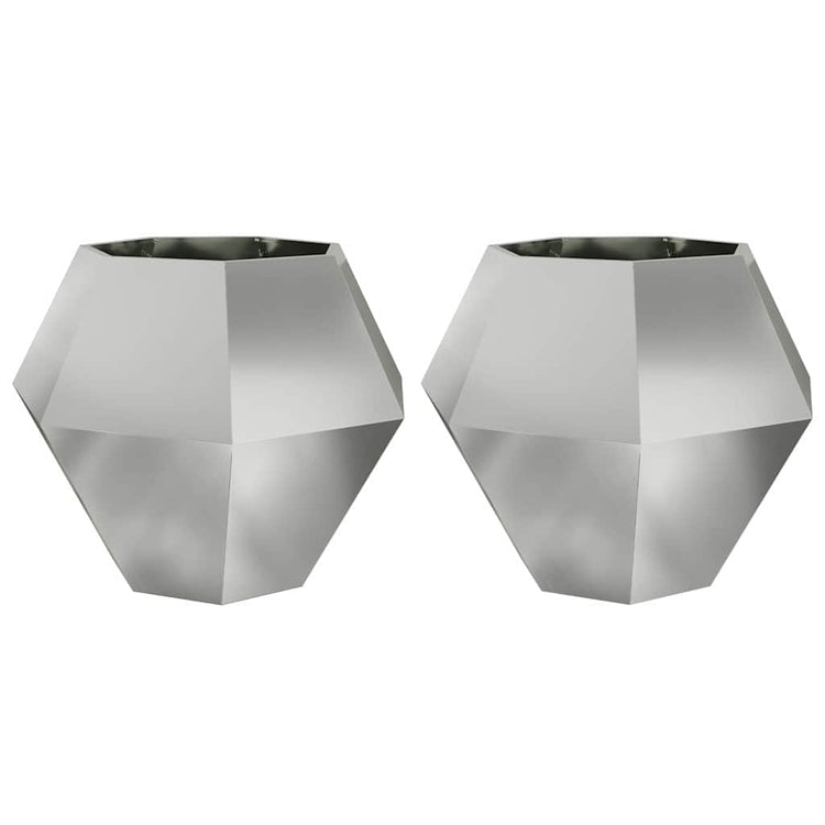 Vidaxx Pflanzgefäß 2 Stk. Silber 100 x 100 x 80 cm verzinkter Stahl
