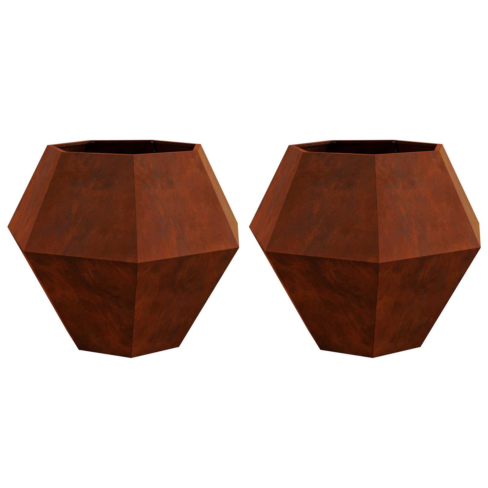Vidaxl Pflanzgefäß 2 Stück rostig 100 x 100 x 80 cm Cortenstahl